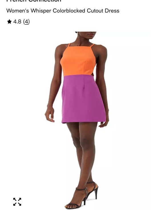 French Connection Dresses & Skirts - French Connection Whisper Orange & Purple Colorblock Mini Dress NWT